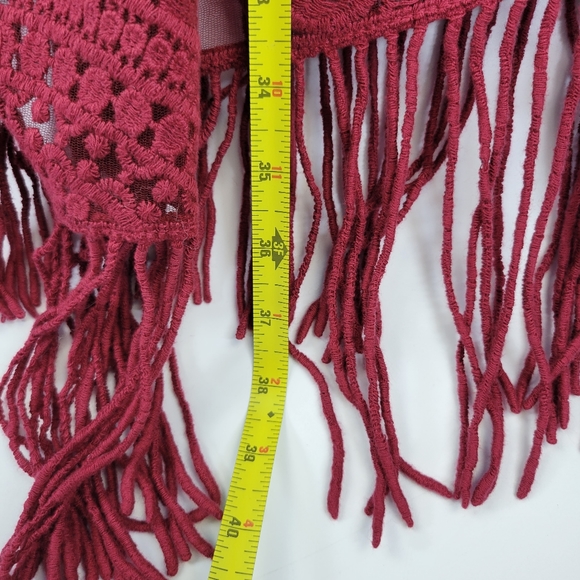 Chicos Womens Cardigan Size L/XL Floral Lace Open Front Crochet Fringe Hem - Picture 4 of 12